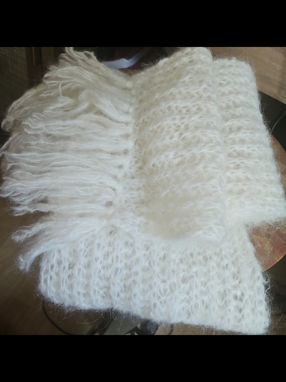 Cream Faux Fur Scarf Wrap